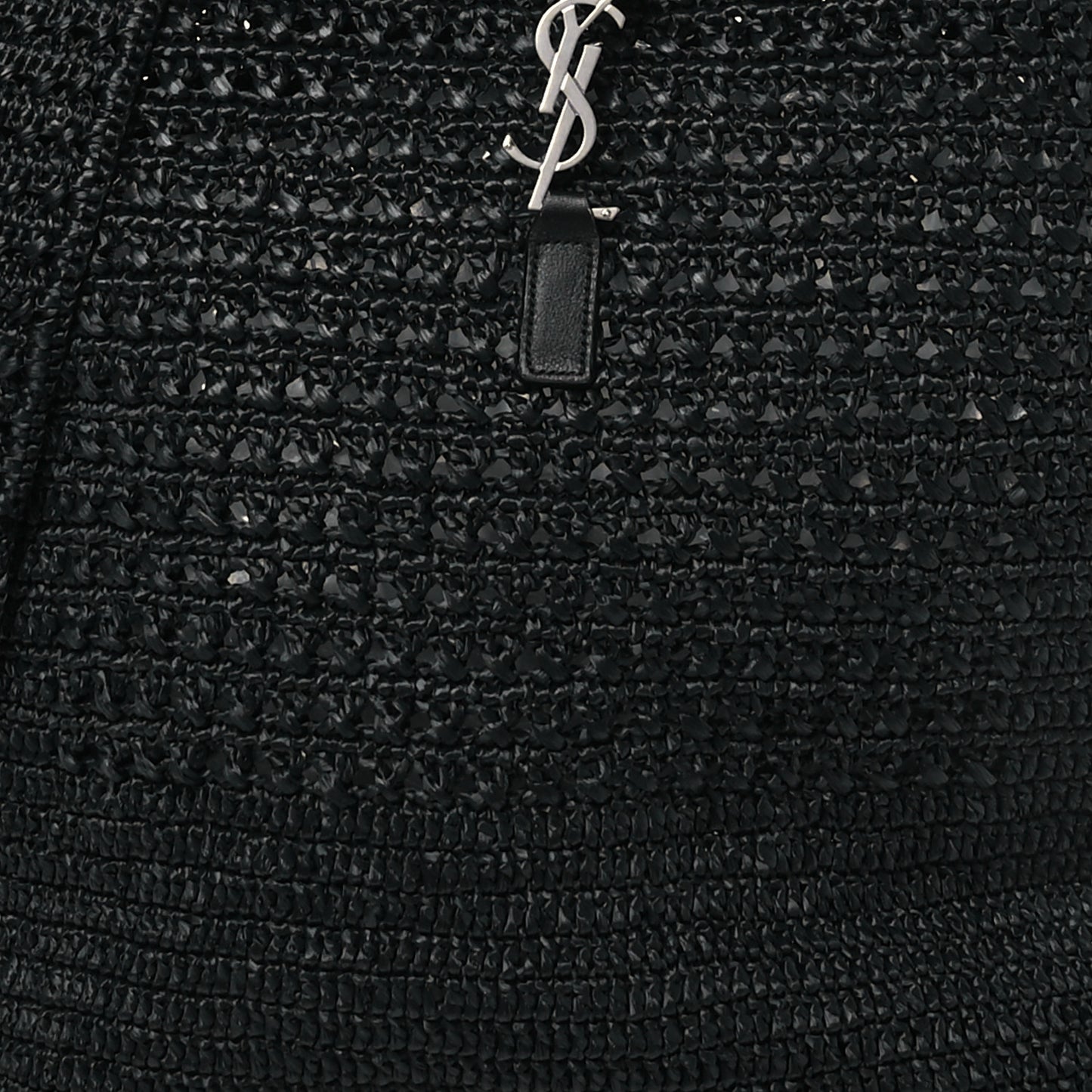 Raffia Monogram Le 5 A 7 Medium Tote Black