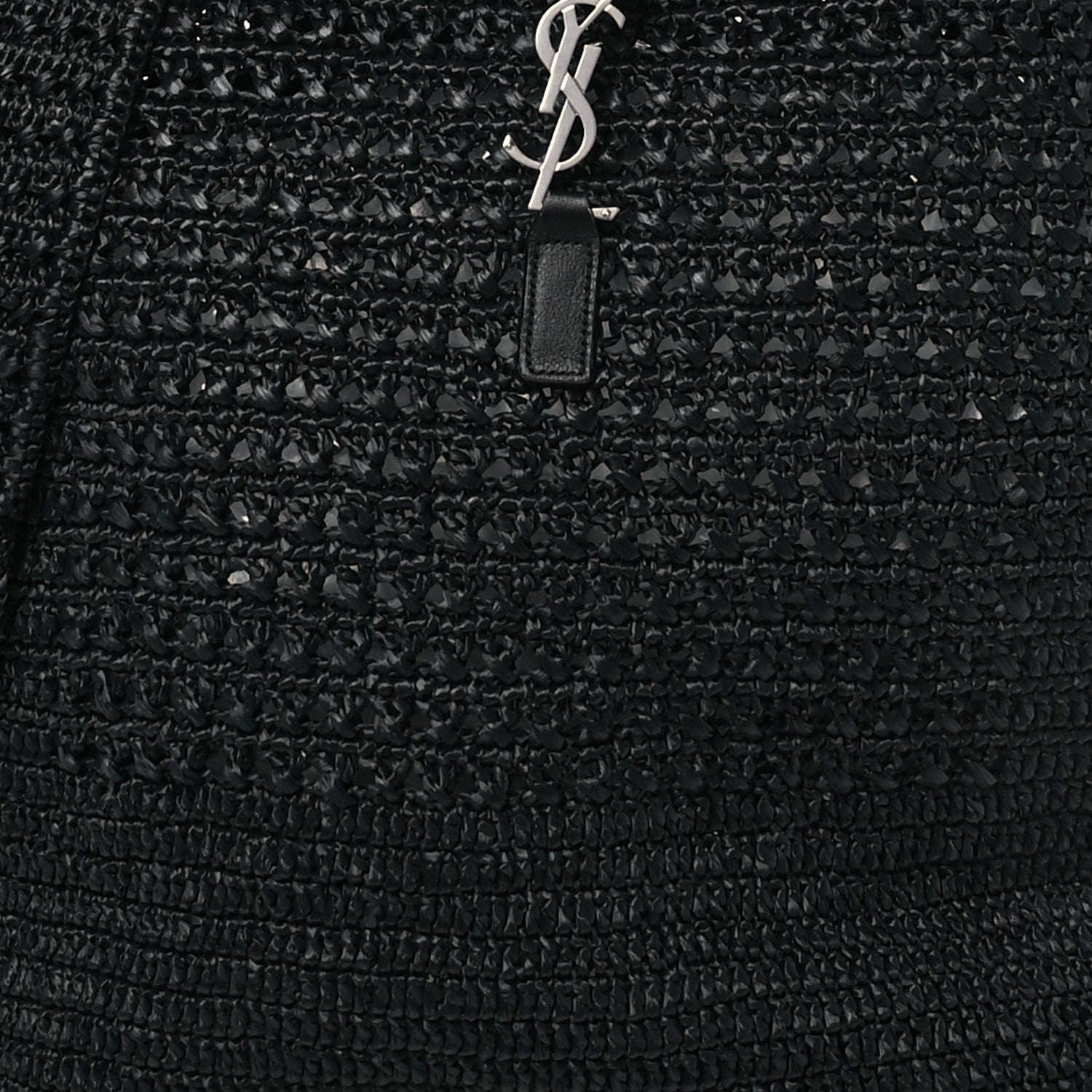 Saint Laurent Raffia Monogram Le 5 A 7 Medium Tote Black 8 of 10