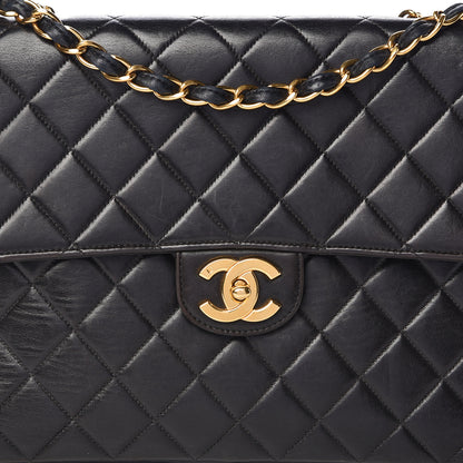 Chanel Lambskin Quilted Jumbo Single Flap Black 9 of 18