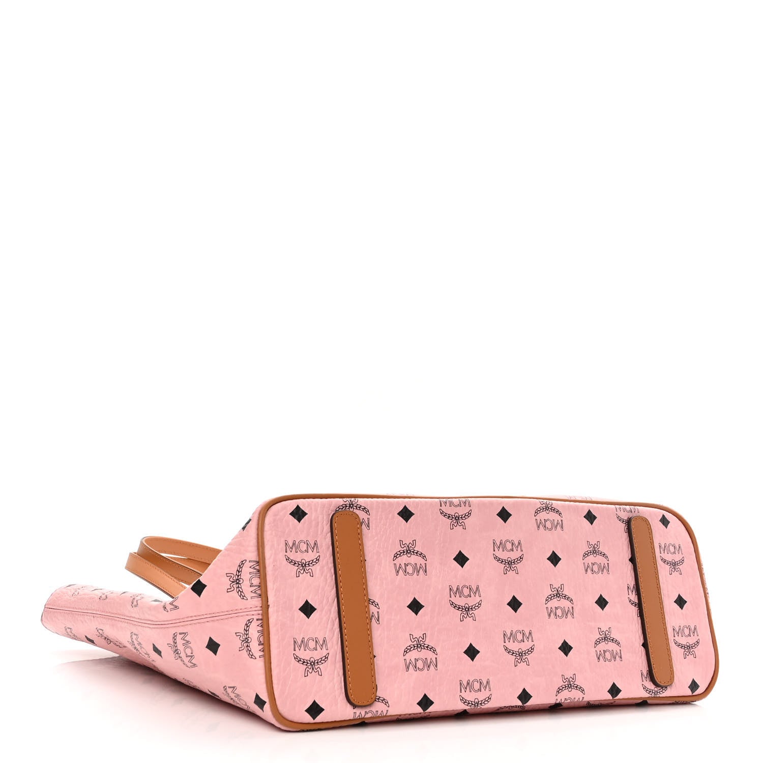 MCM Visetos Medium Anya Zip Top Shopper Tote Soft Pink 4 of 10