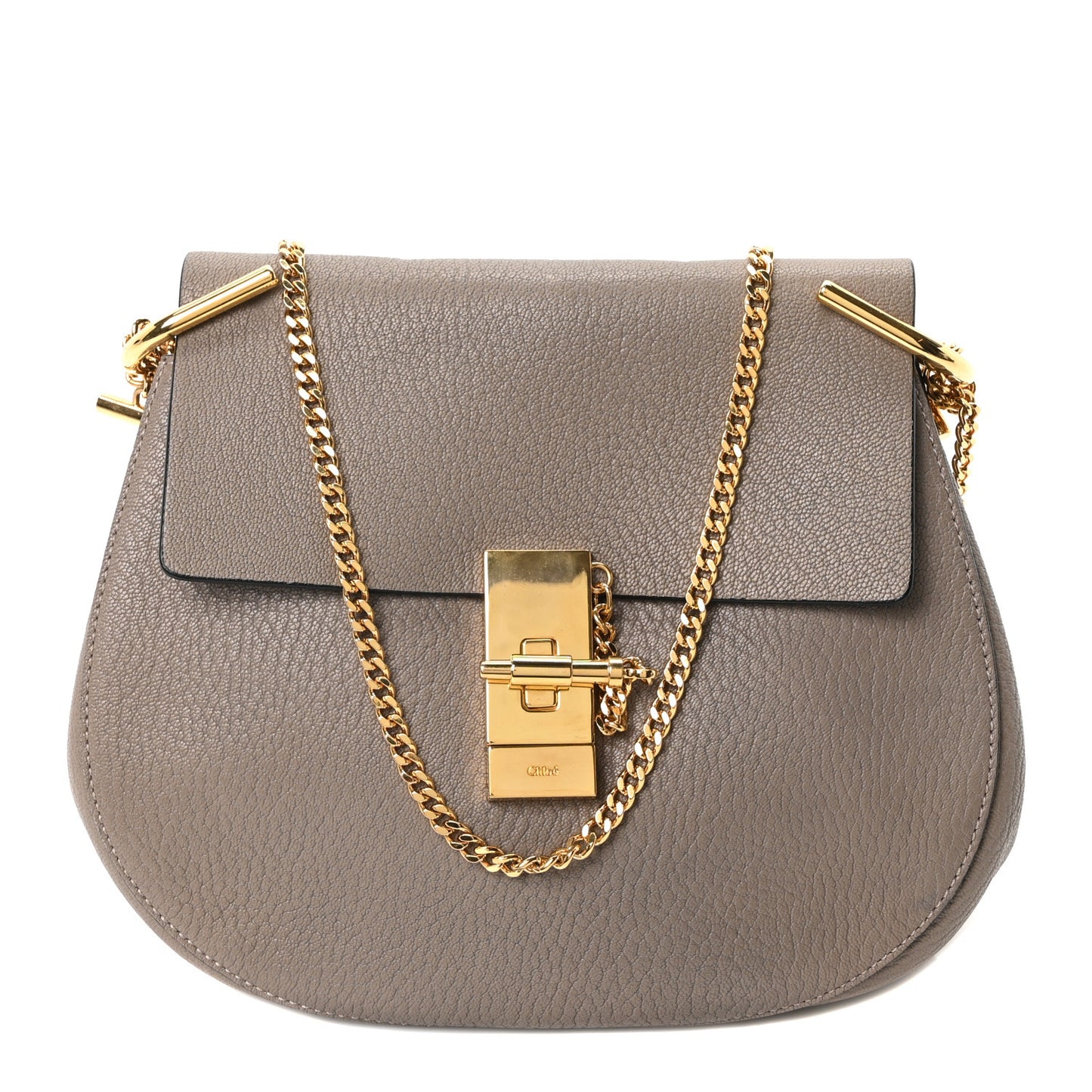 Grained Lambskin Drew Shoulder Bag Motty Grey
