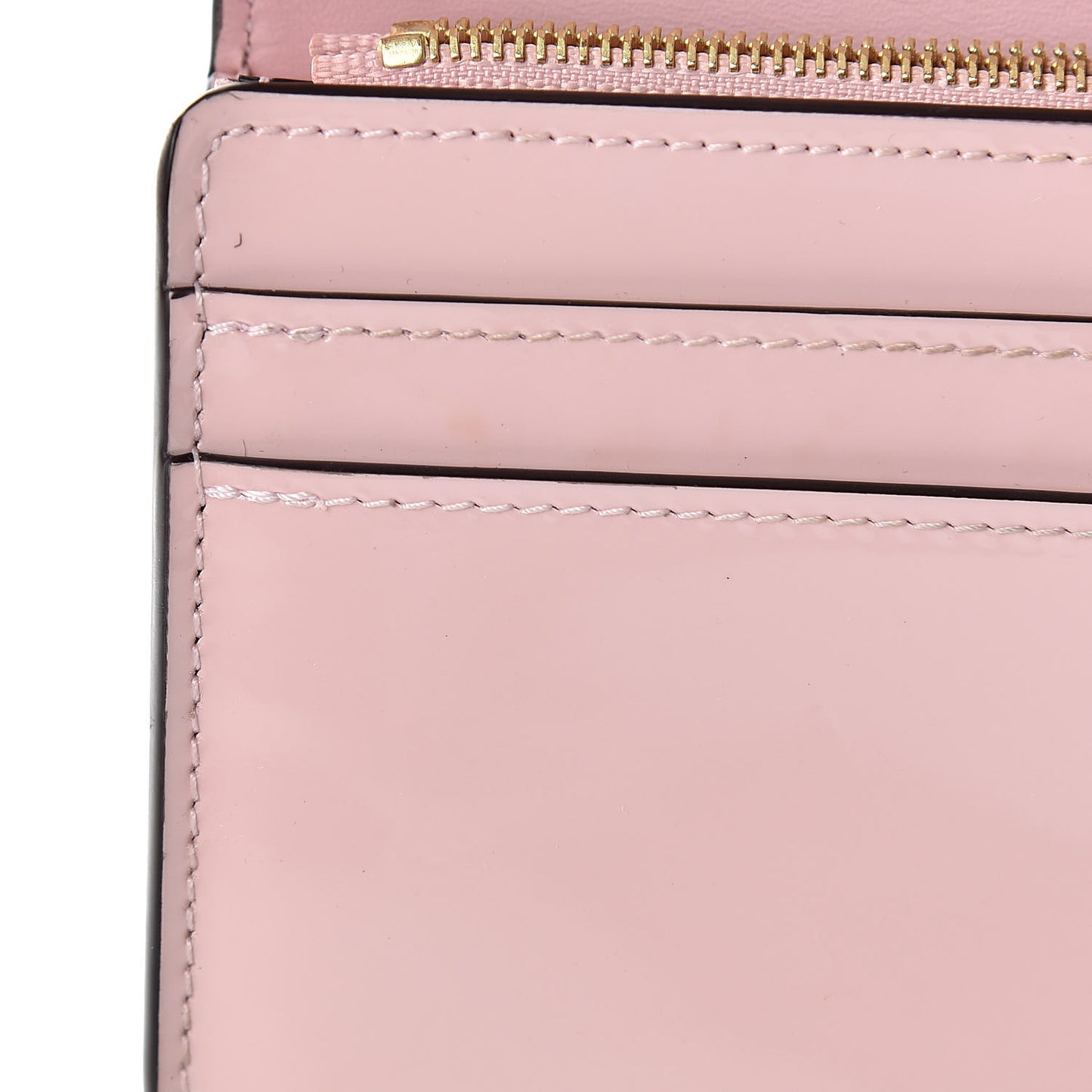 Patent Calfskin Monogram Cherrywood Wallet Rose Ballerine