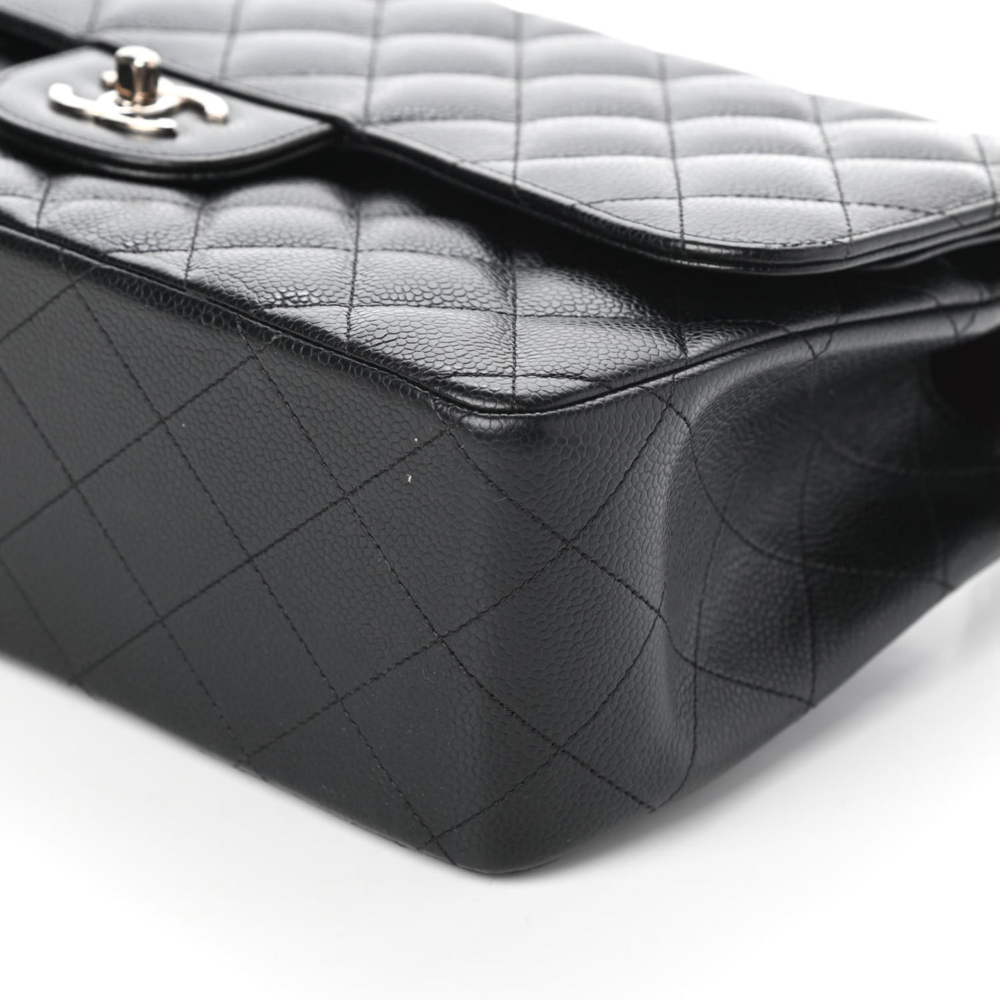 Caviar Quilted Jumbo Double Flap Black