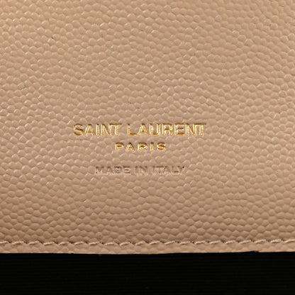 Saint Laurent Grain De Poudre Matelasse Chevron Monogram Envelope Clutch Dark Beige 6 of 8