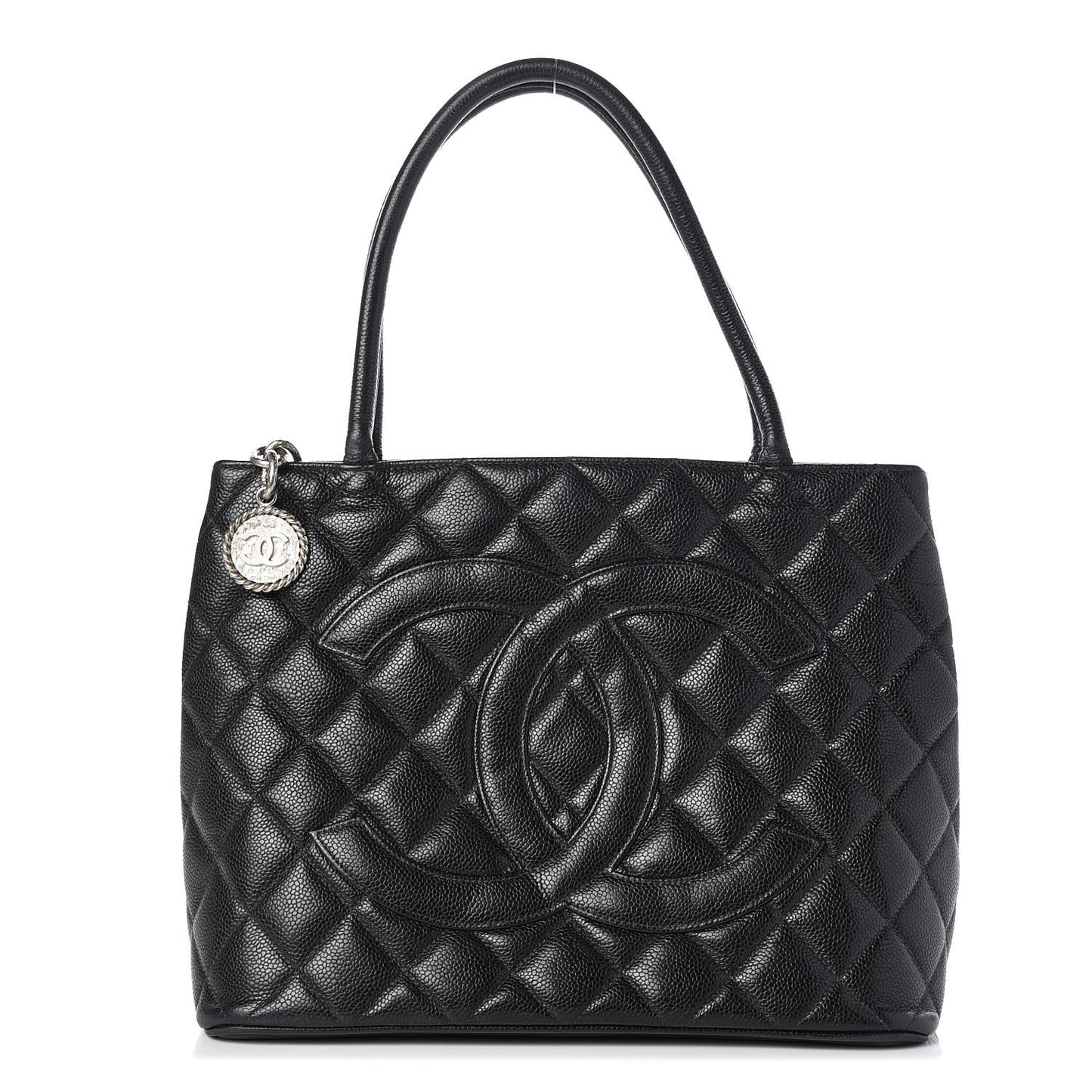 Caviar Quilted Medallion Tote Black