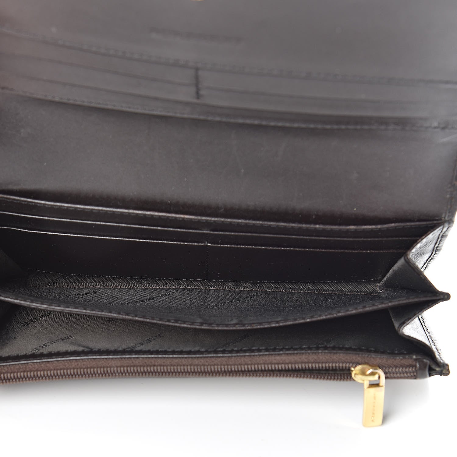 Burberry Haymarket Check Penrose Continental Wallet Chocolate 5 of 15