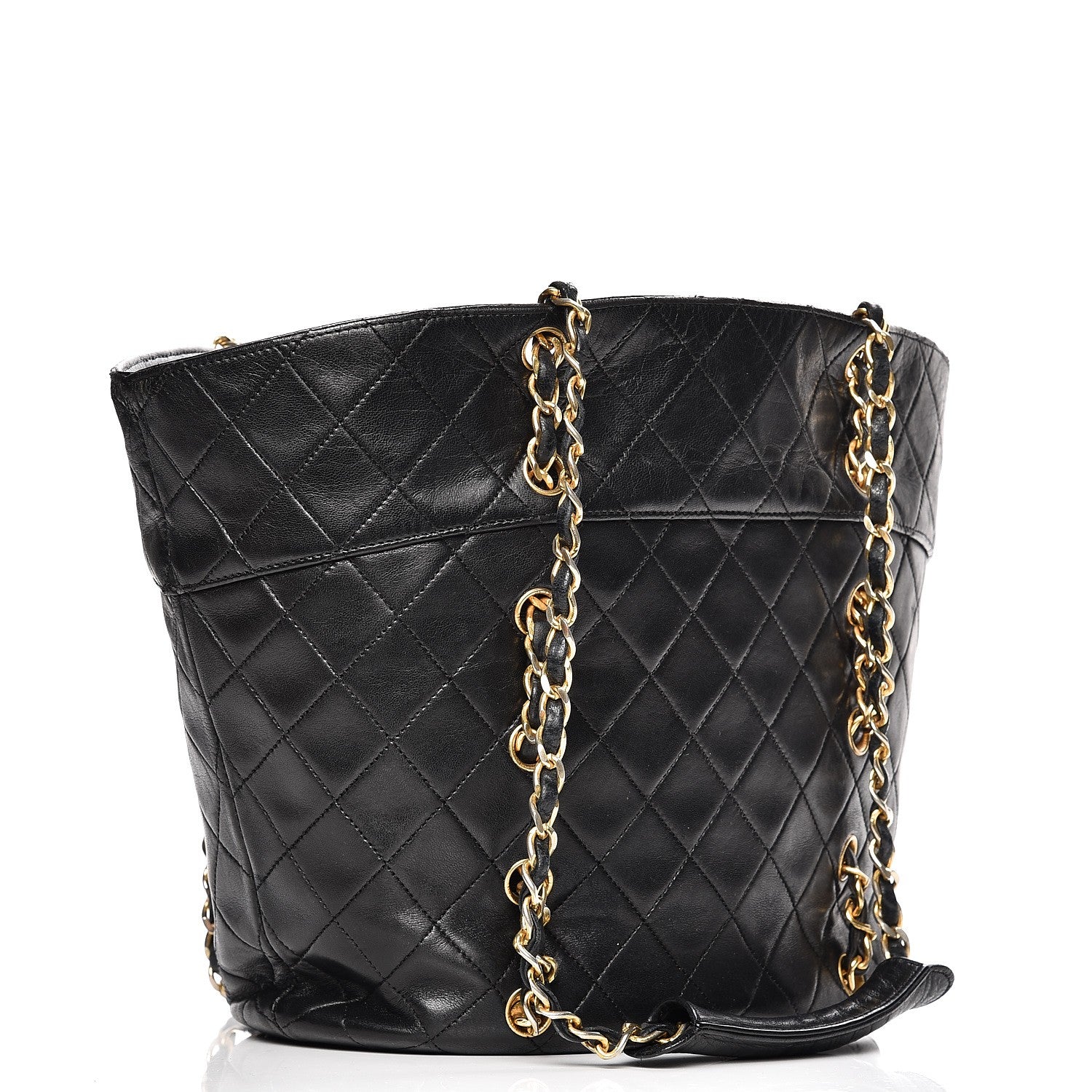 Chanel Lambskin Quilted Shopper Tote Black 3 of 9
