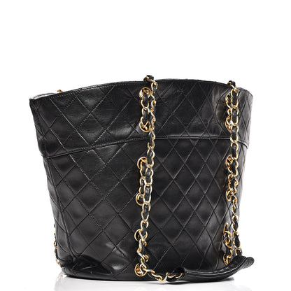 Chanel Lambskin Quilted Shopper Tote Black 3 of 9