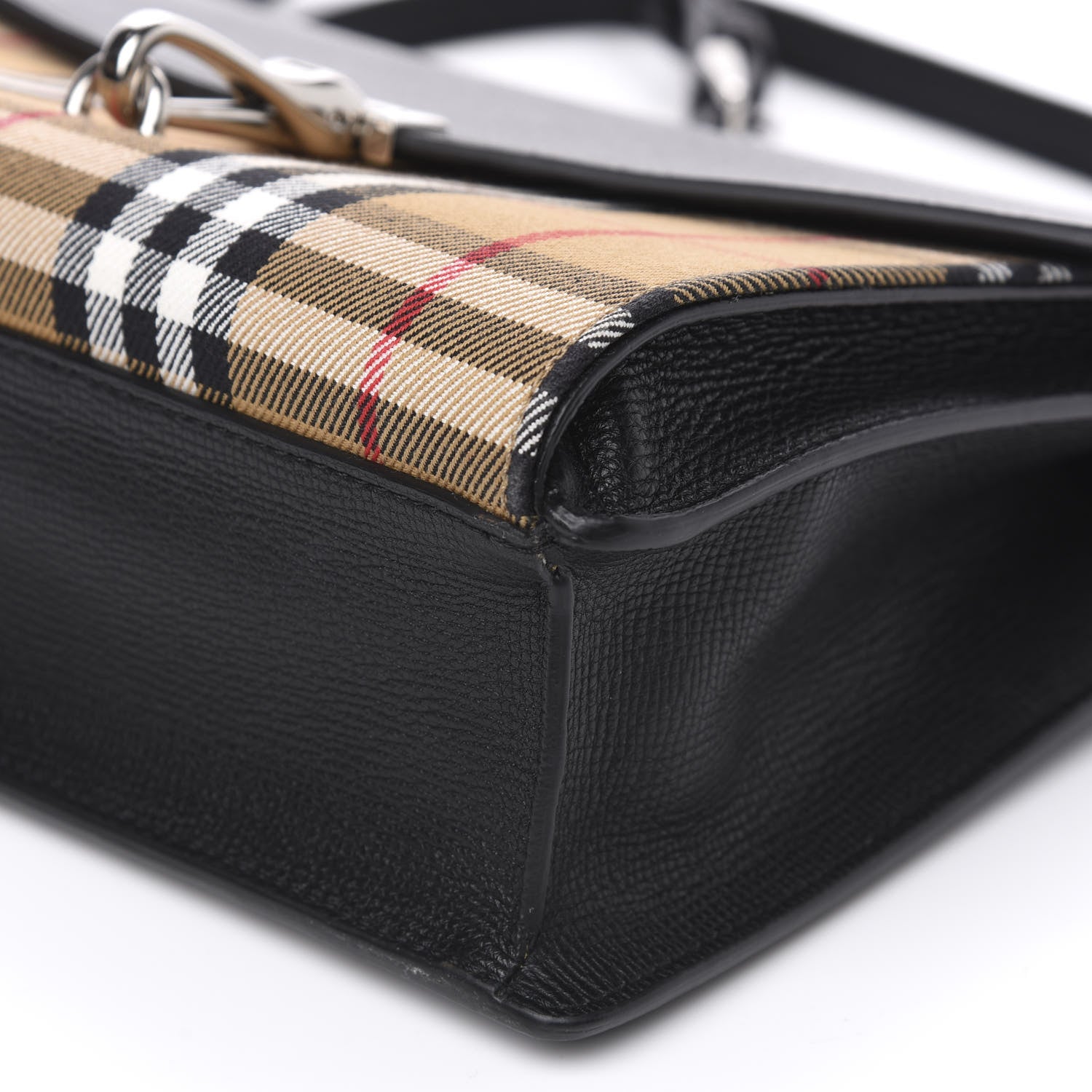 Burberry Derby Calfskin Vintage Check Small Macken Crossbody Bag Black 9 of 9