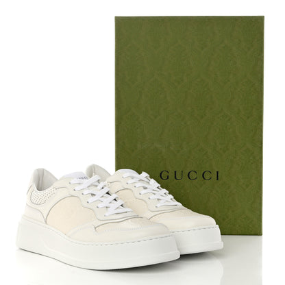 Gucci Calfskin GG Tennis Embossed Perforated Mens Interlocking G 55mm Sneakers 8 Great White 9 of 9