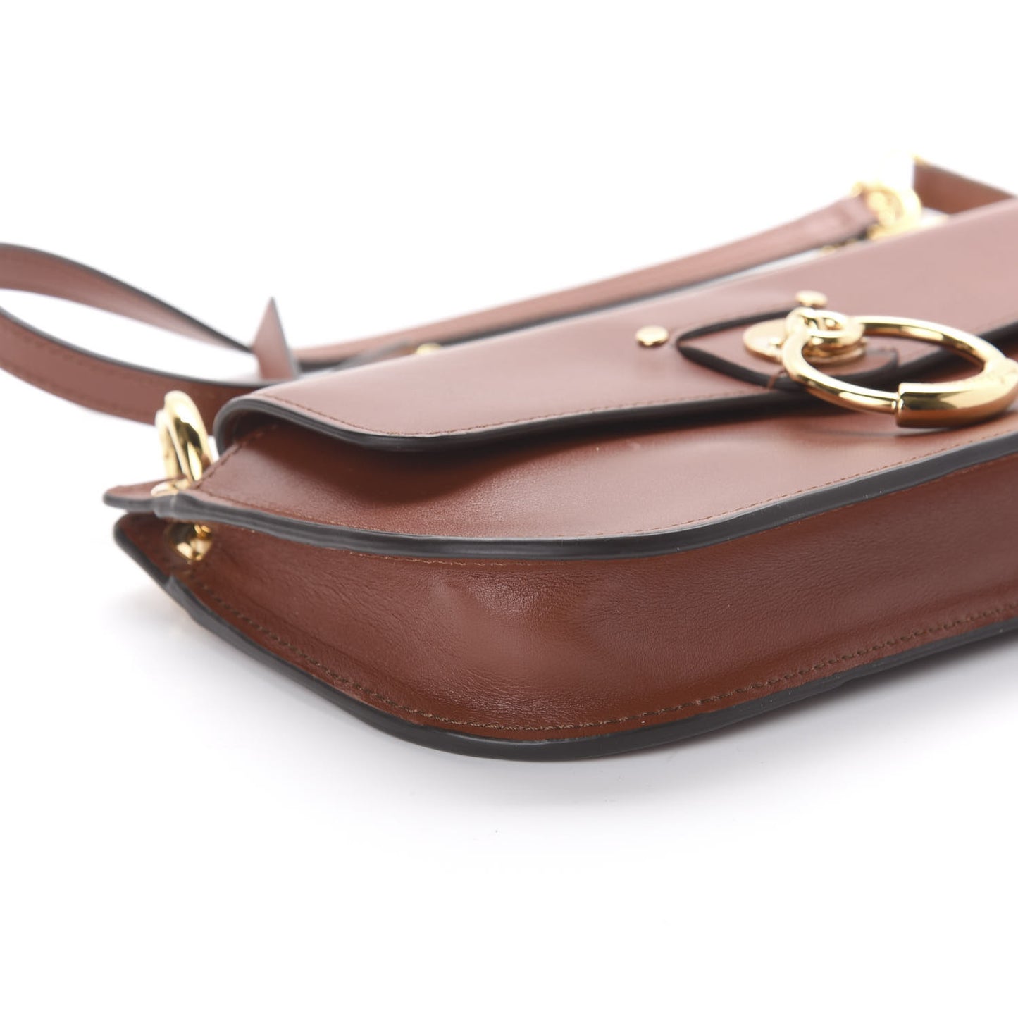 Calfskin Tess Mini Crossbody Bag Sepia Brown