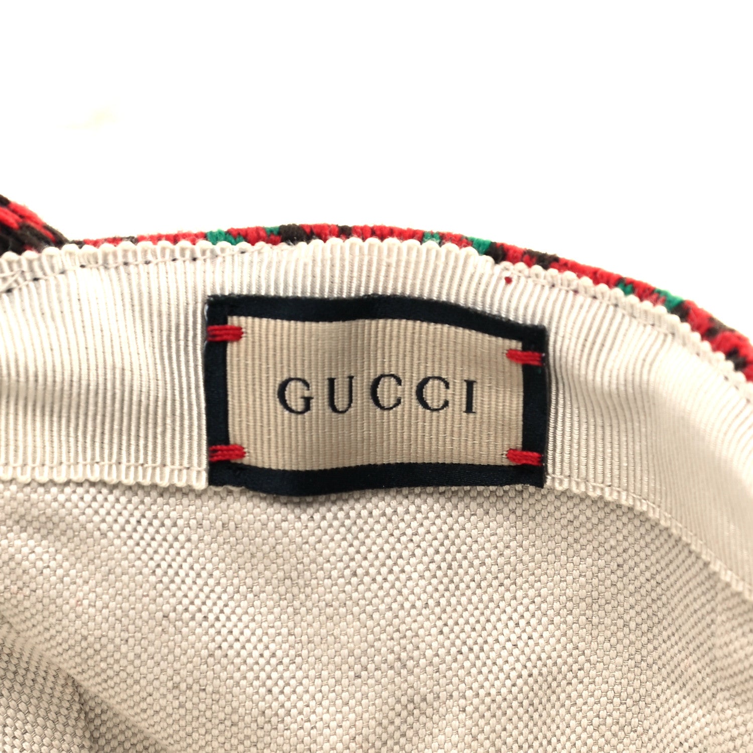 Gucci Tweed Wool Houndstooth Interlocking G Baseball Hat S Red Green 7 of 9