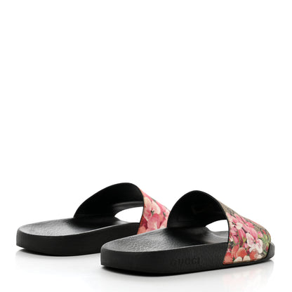 Gucci GG Supreme Monogram Blooms Slide Sandals 40 Beige Multicolor 4 of 8