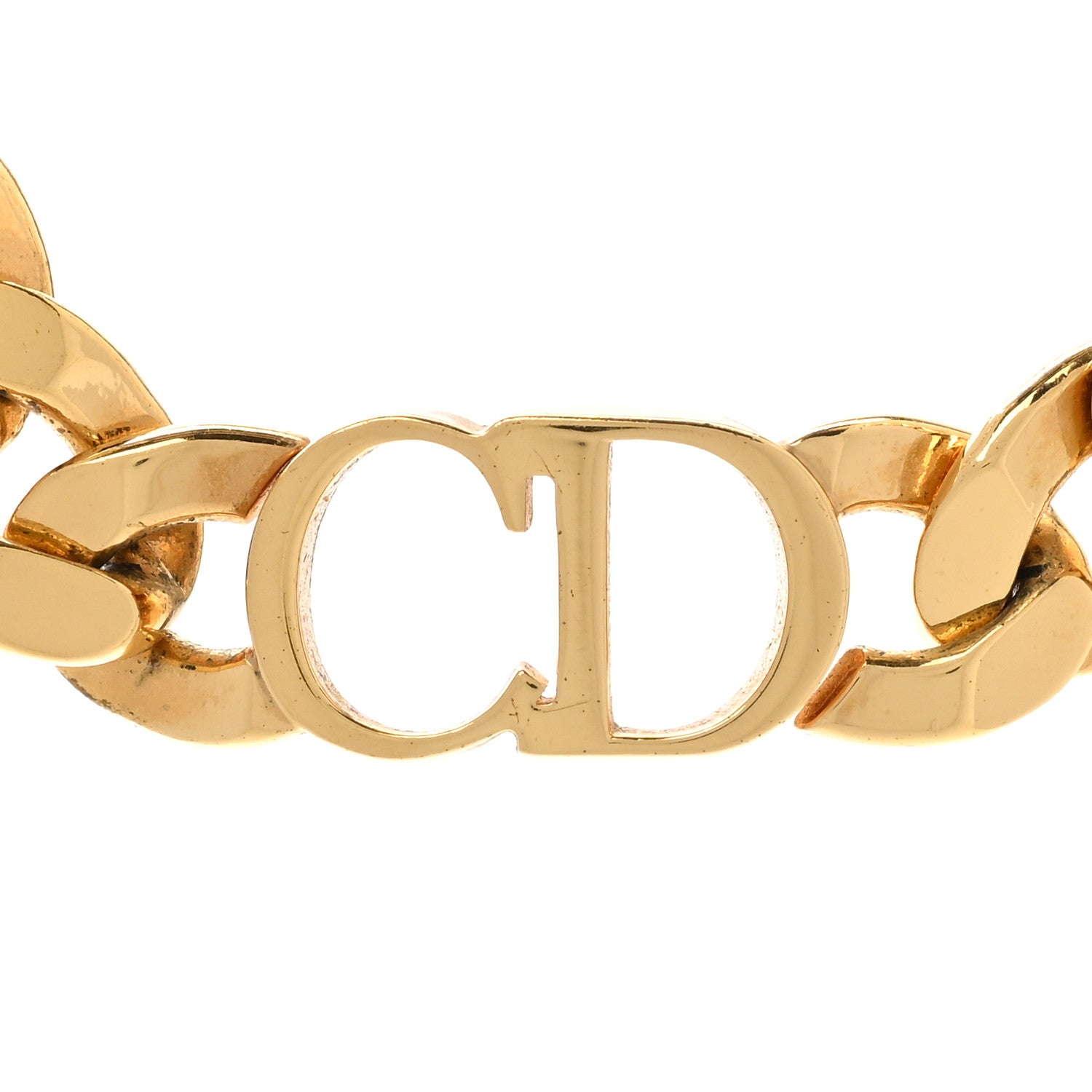 Christian Dior Metal Danseuse Etoile Chain Choker Necklace Gold 4 of 9