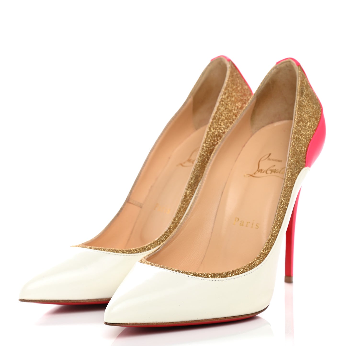 Glitter Patent Fluo Tucsick 100 Pumps 39 White Gold
