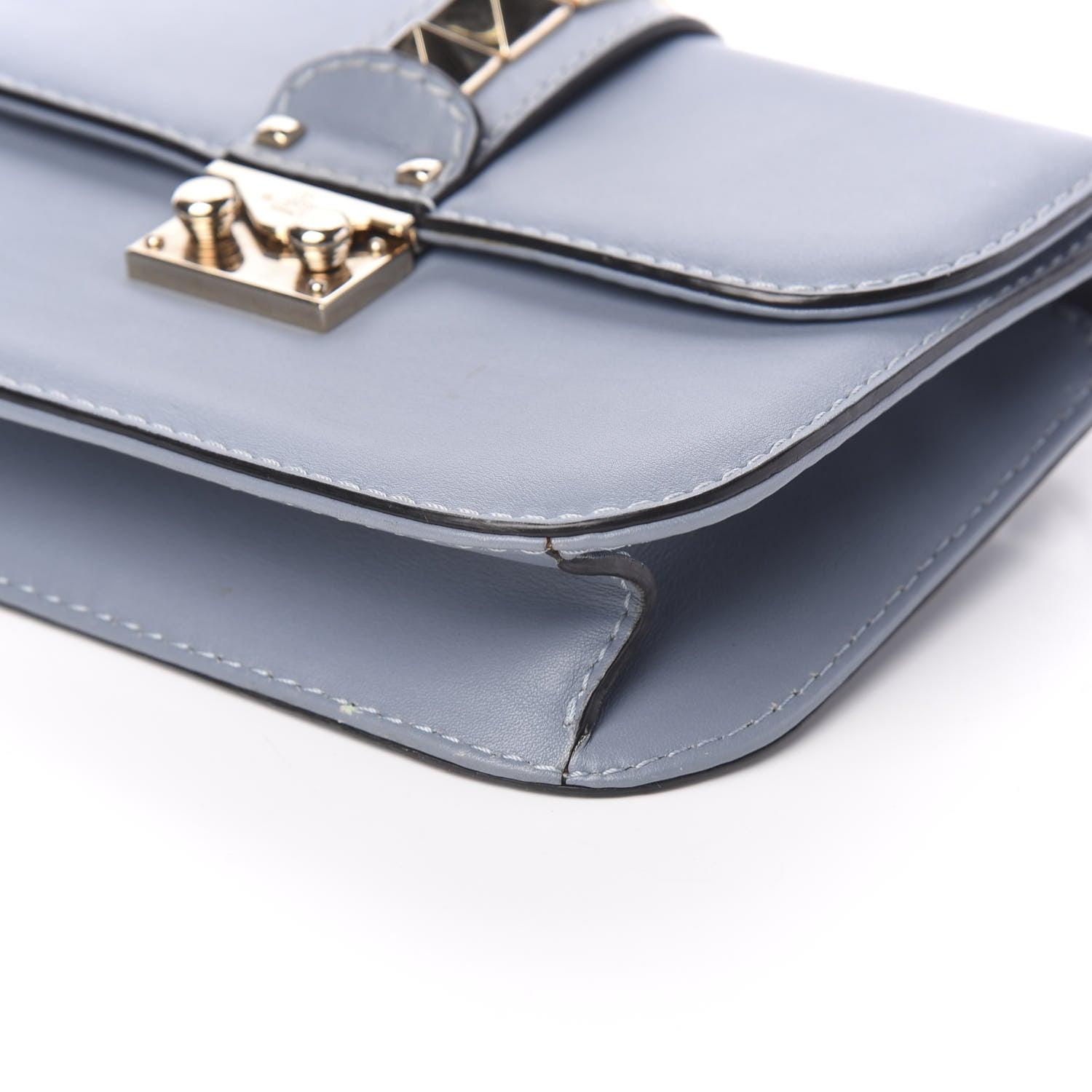 Valentino Garavani Vitello Small Glam Lock Rockstud Flap London Stone 7 of 8