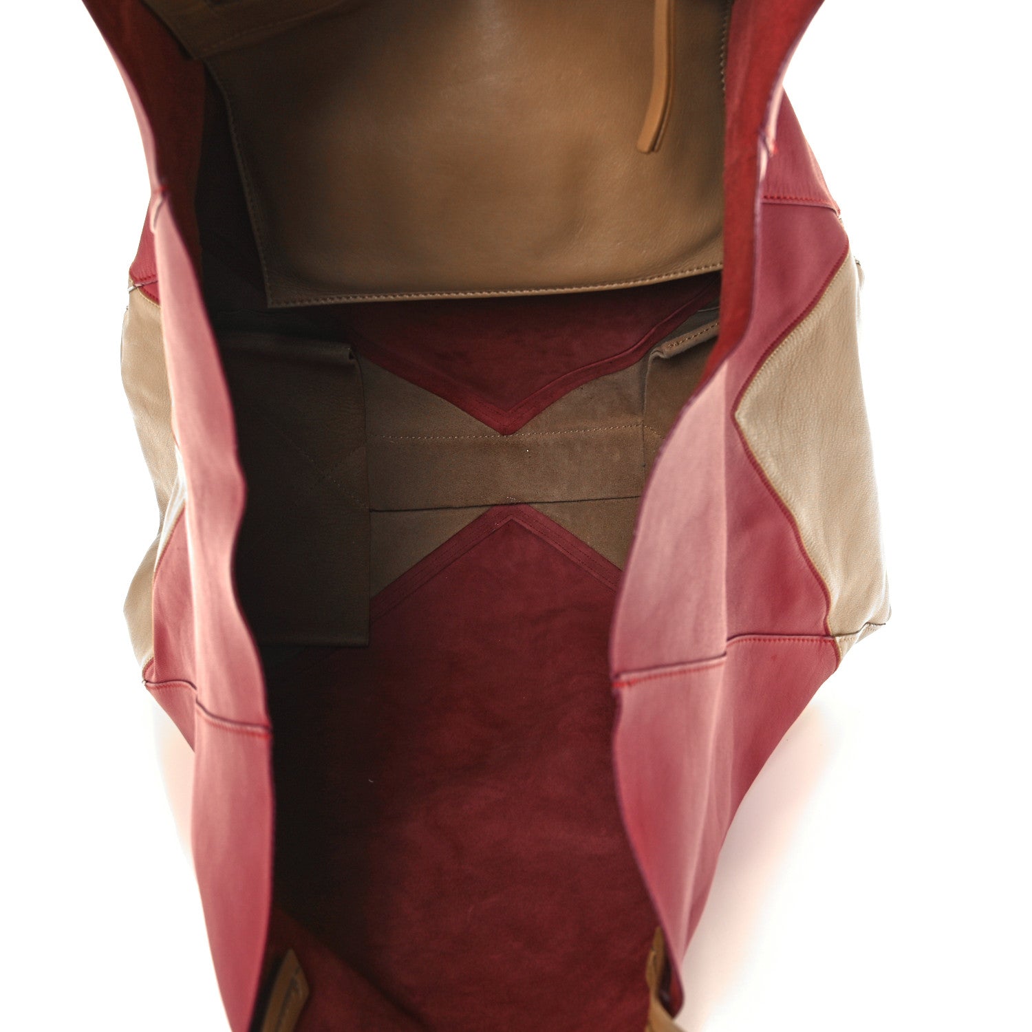 Celine Lambskin Horizontal Bi-Color Coeur Cabas Raspberry Butter 5 of 9