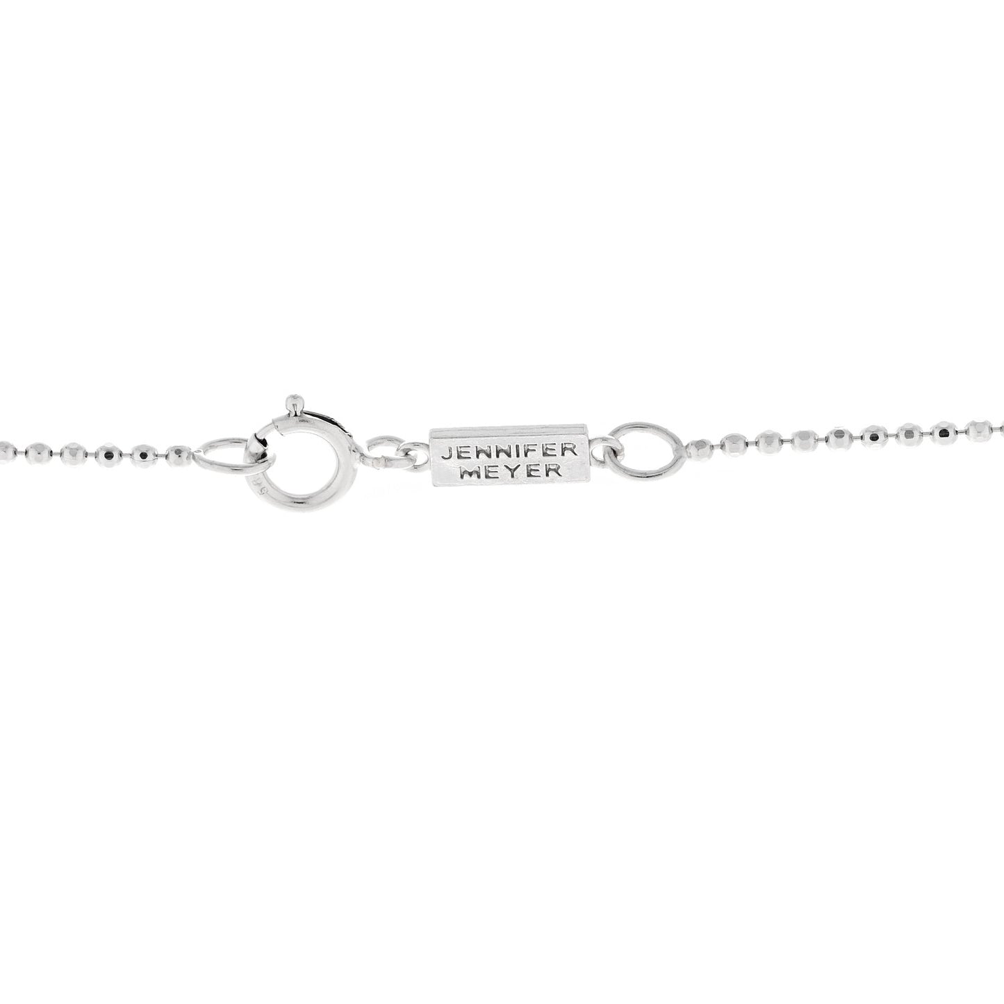 18K White Gold Diamond Good Luck Pendant Necklace