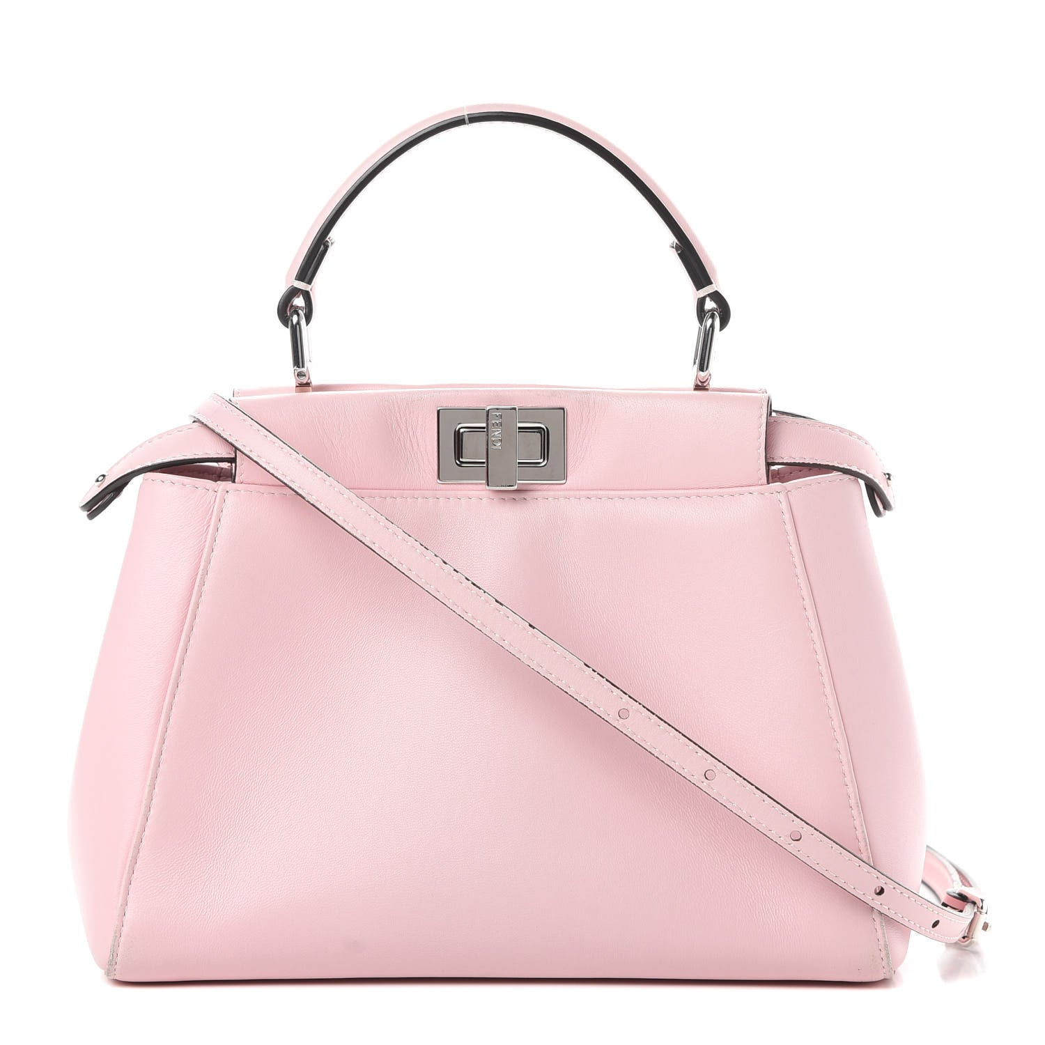 Fendi Nappa Mini Peekaboo Iconic Satchel Peonia 1 of 18