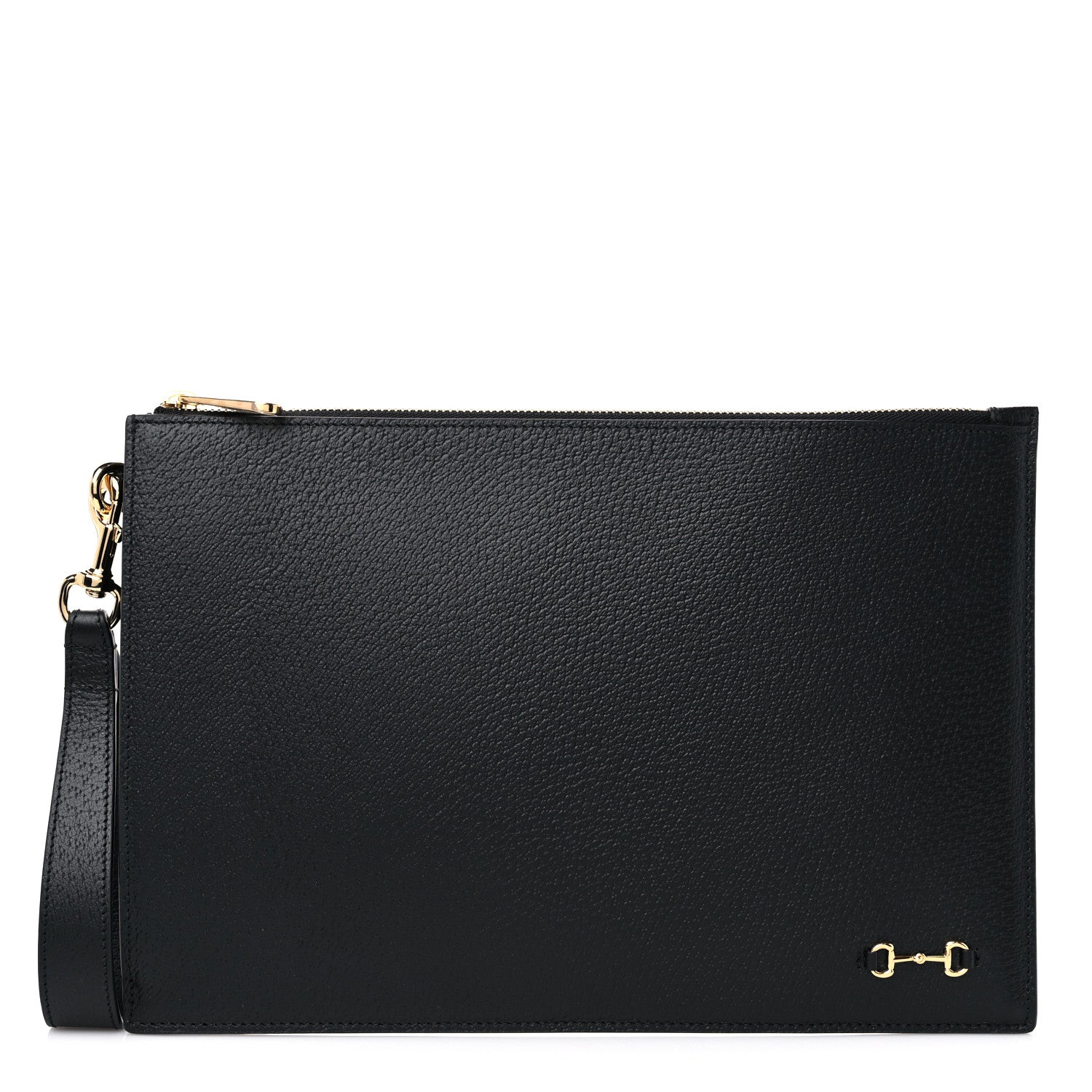 Gucci Calfskin Horsebit 1955 Wristlet Pouch Black 1 of 9