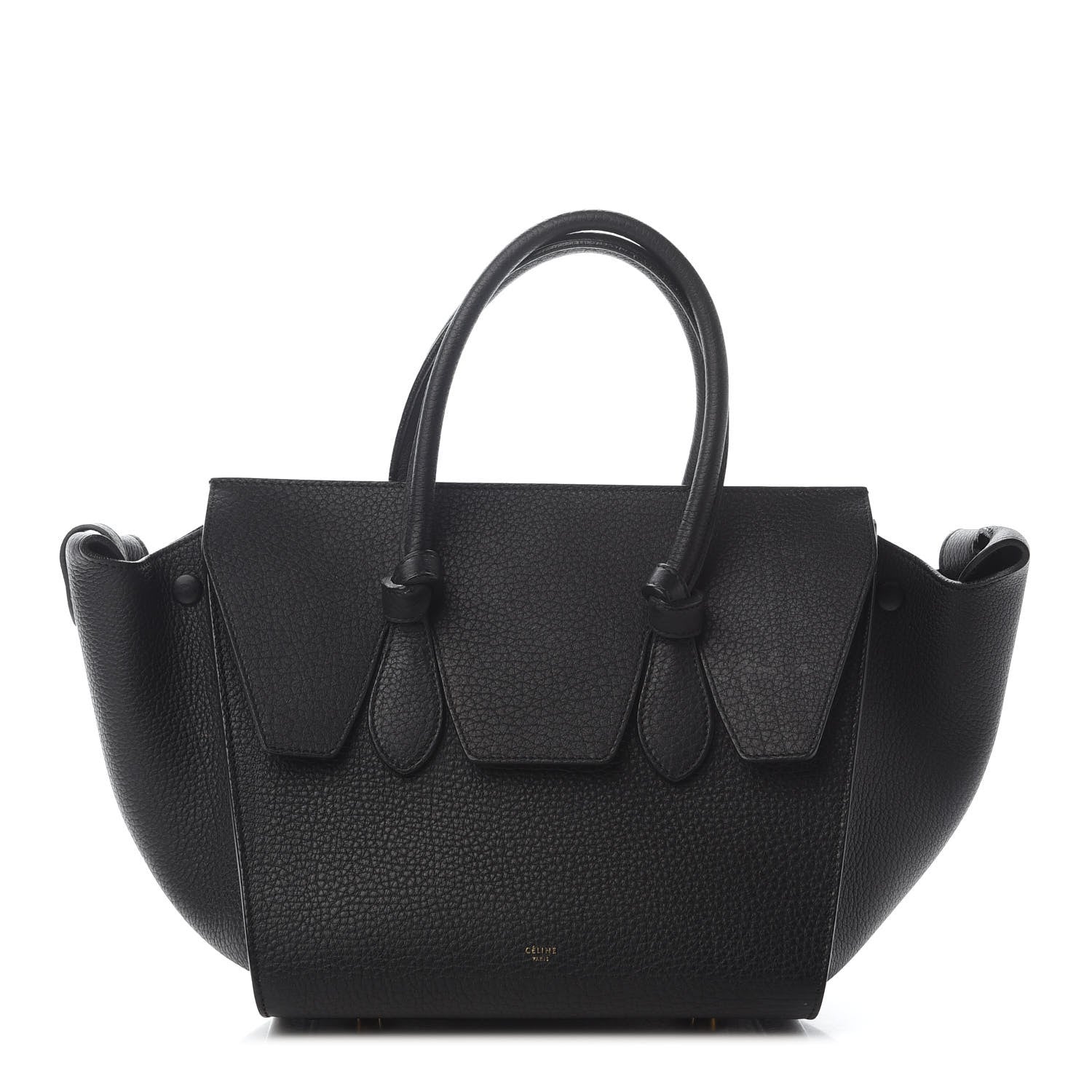 Celine Crisped Calfskin Mini Tie Knot Tote Black 1 of 12