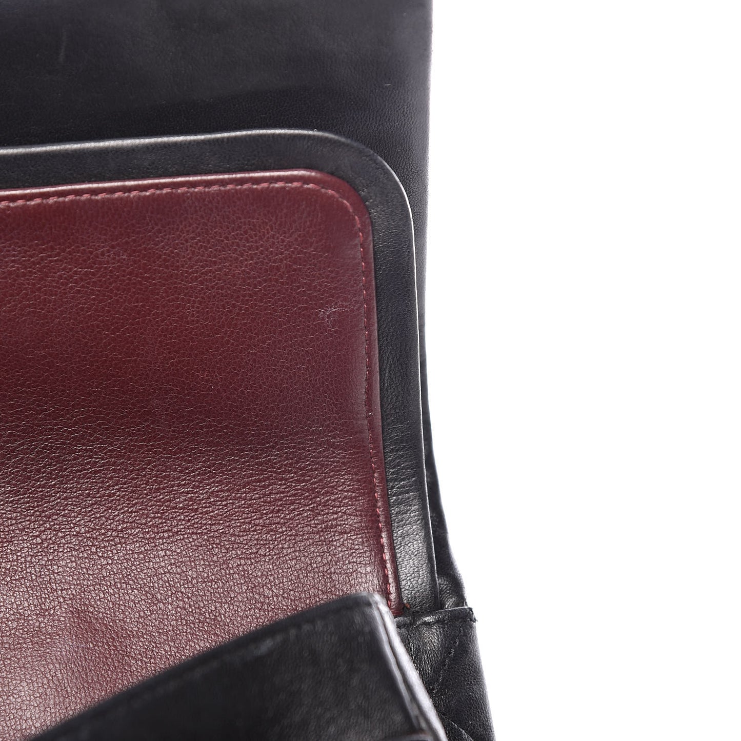Lambskin Quilted Medium Double Flap Black