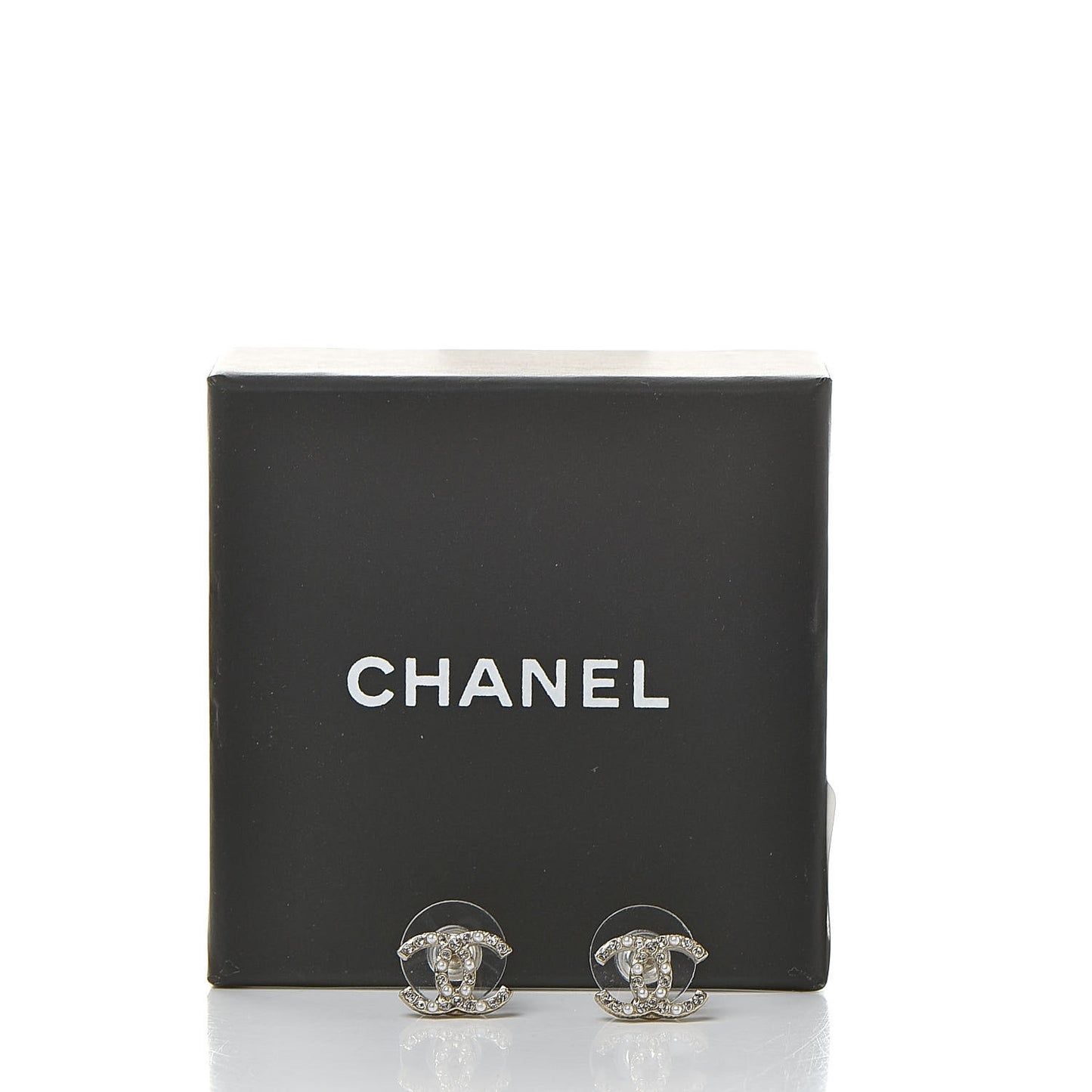 Pearl Crystal CC Earrings Gold
