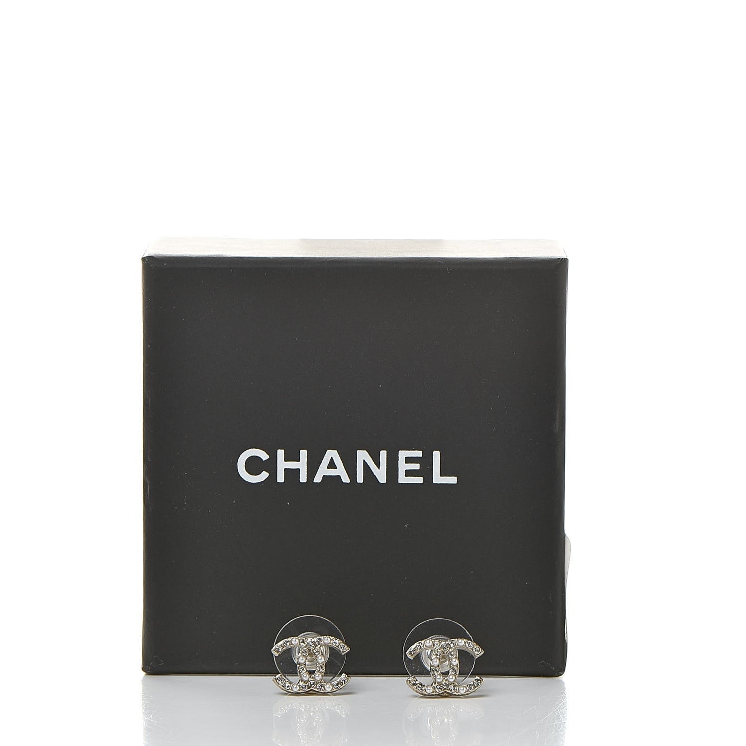 Chanel Pearl Crystal CC Earrings Gold 5 of 5