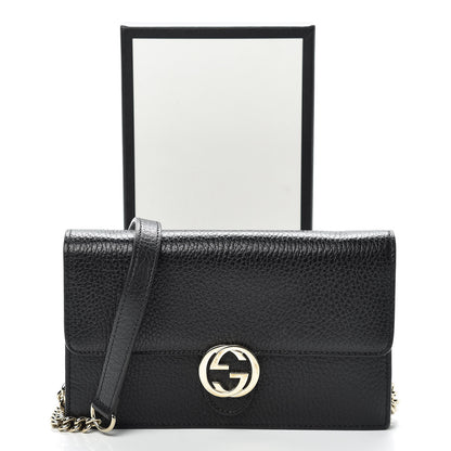 Gucci Dollar Calfskin Interlocking G Chain Wallet Black 12 of 12
