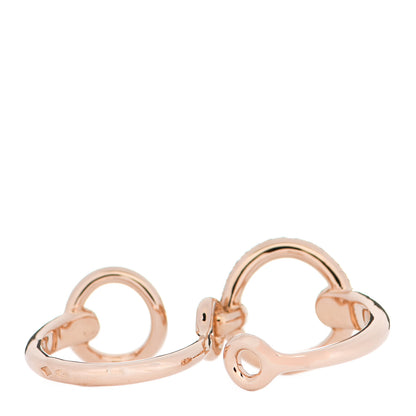 Hermes 18K Rose Gold Diamond Filet d'Or Double Ring 49 5 3 of 5