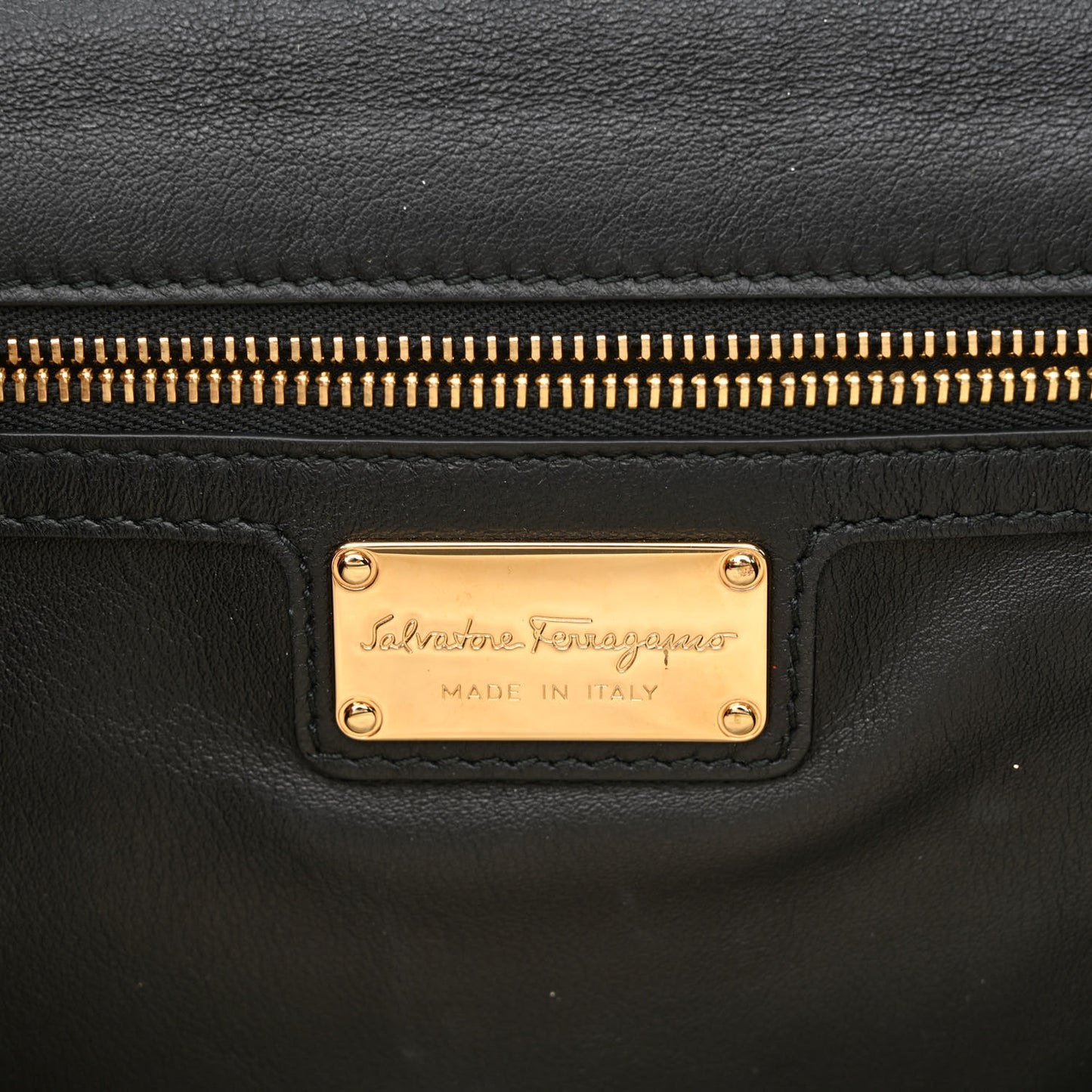 Calfskin Studded Vara Bow Bag Black