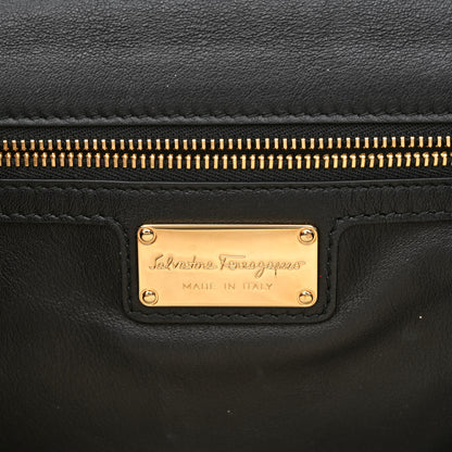 Salvatore Ferragamo Calfskin Studded Vara Bow Bag Black 5 of 13