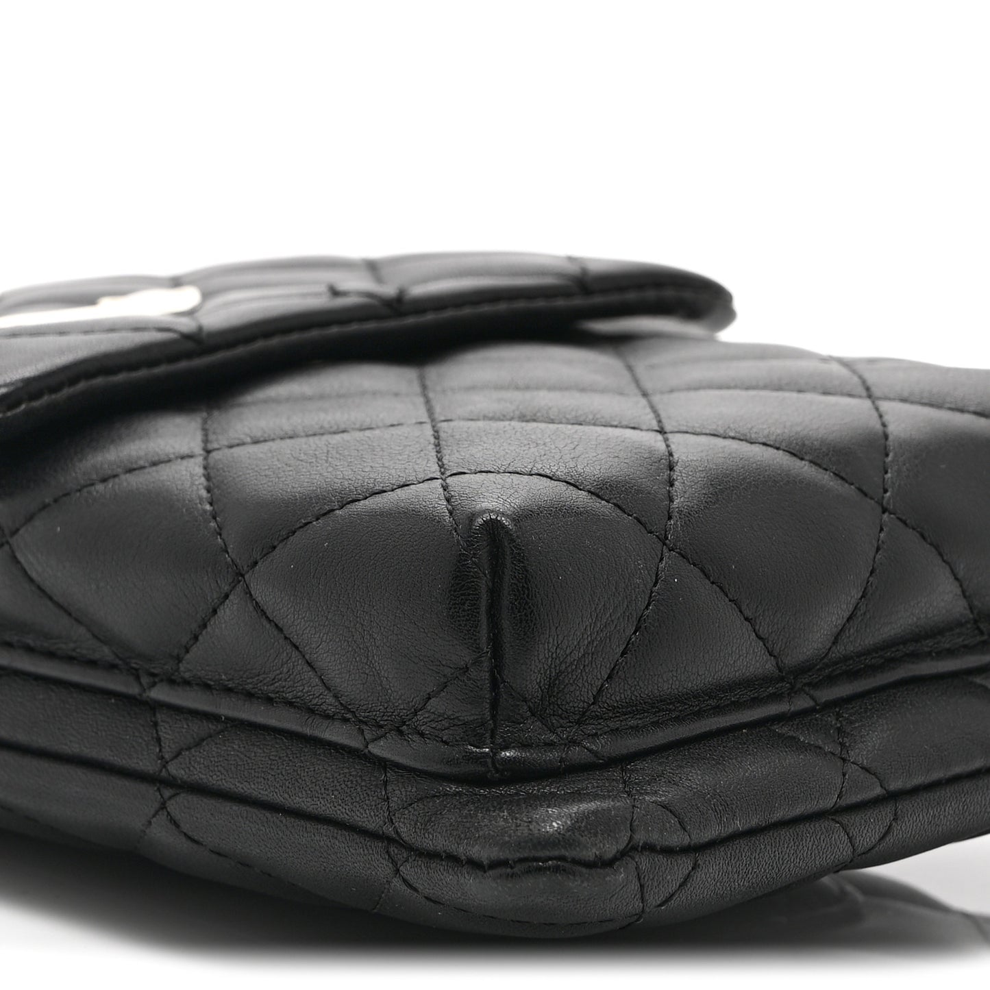 Calfskin Quilted Cambon Crossbody Messenger Black White