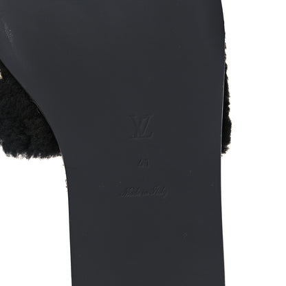 Louis Vuitton Shearling Magnetic Flat Mule 41 Black 6 of 8