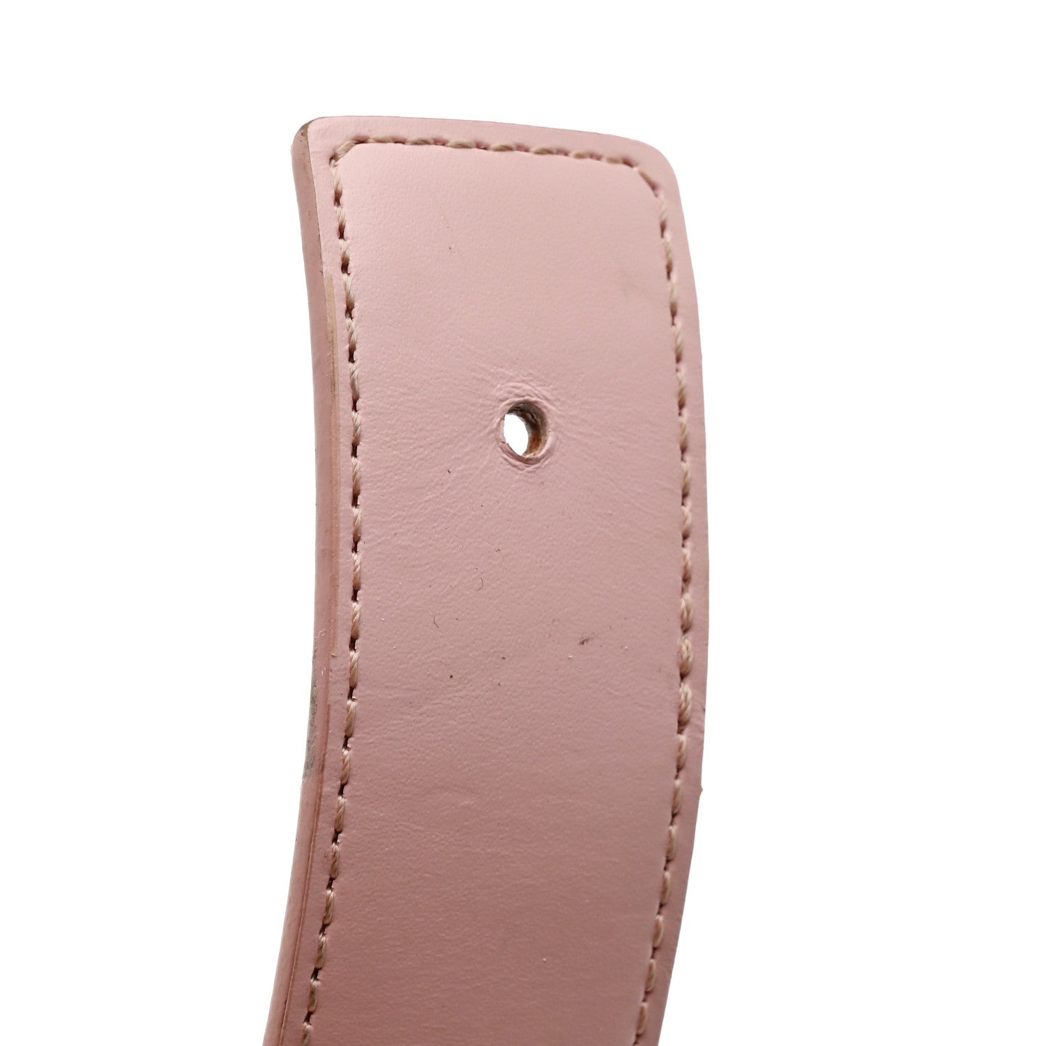 Louis Vuitton Damier Azur LV Initiales 32mm Belt 80 32 Rose Ballerine 8 of 13