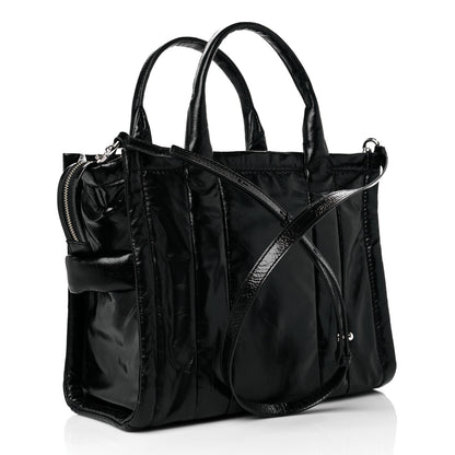 Marc Jacobs Shiny Crinkled Calfskin Small The Tote Bag Black 3 of 9