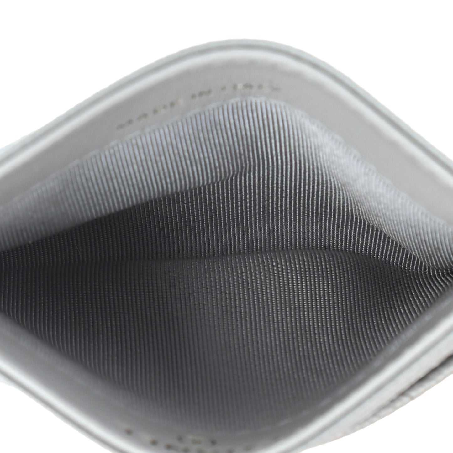 Caviar Quilted Card Holder Grey