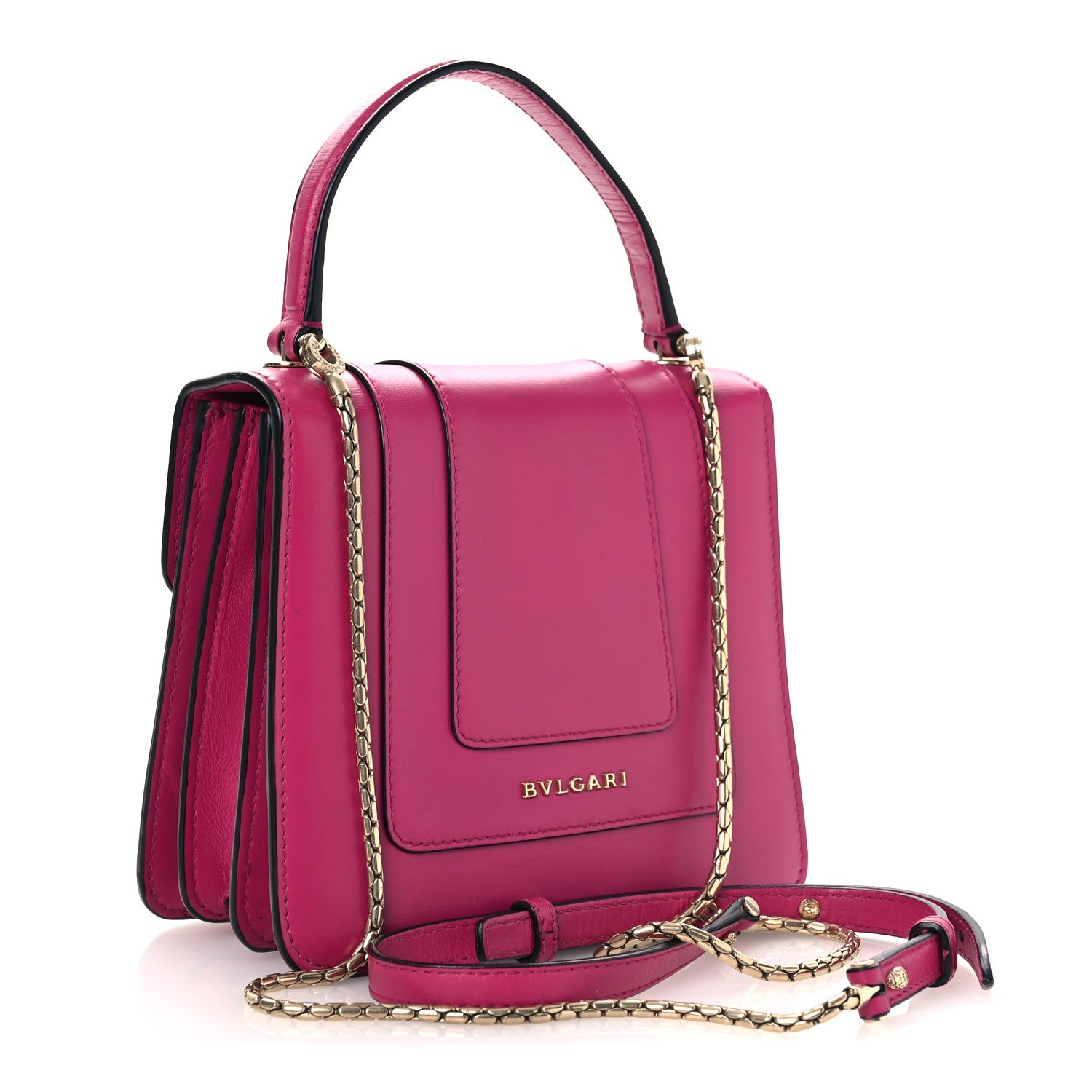 Bulgari Calfskin Serpenti Forever Top Handle Pink 4 of 14
