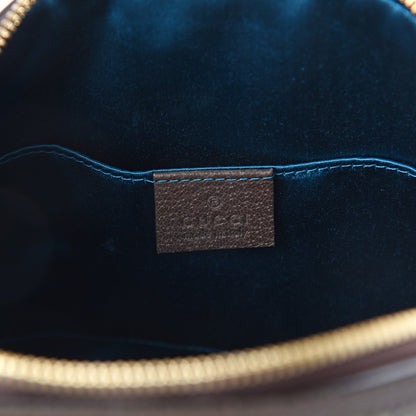 Gucci GG Supreme Monogram Textured Dollar Calfskin Web Small Ophidia Dome Shoulder Bag Beige Ebony New Acero 5 of 8