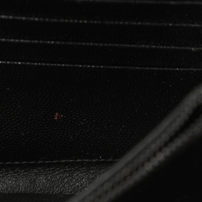 Saint Laurent Grain De Poudre Matelasse Chevron Monogram Chain Wallet Black 11 of 12
