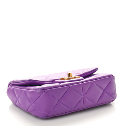 Chanel Lambskin Enamel Quilted Mini Pending CC Square Flap Purple 4 of 10