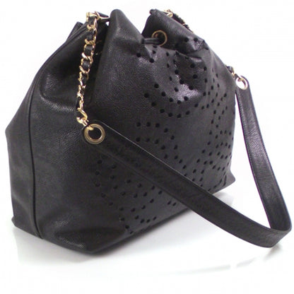 Chanel Vintage Caviar Perforated Drawstring Hobo 3 of 11