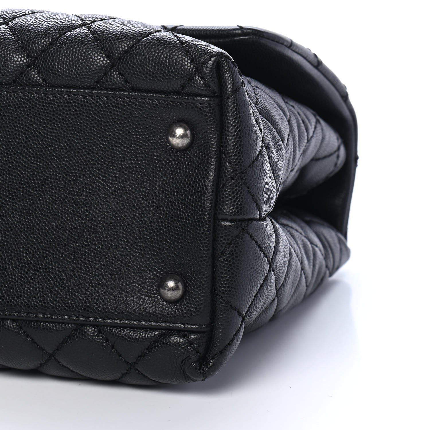 Chanel Caviar Lizard Quilted Medium Coco Handle Flap Black 9 of 10