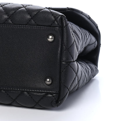 Chanel Caviar Lizard Quilted Medium Coco Handle Flap Black 9 of 10