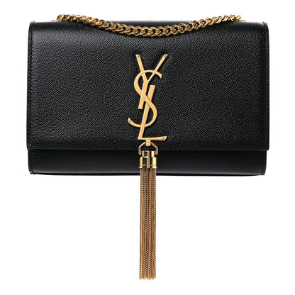 Saint Laurent Grain De Poudre Small Classic Monogram Kate Tassel Satchel Black 1 of 10