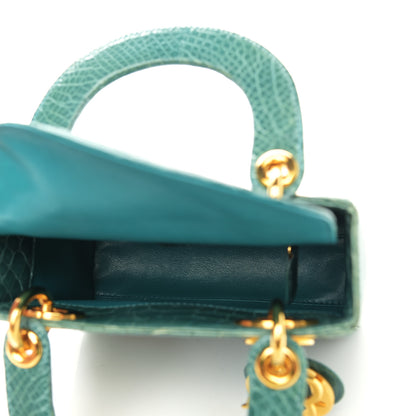 Christian Dior Shiny Crocodile Mini Lady Dior Green 5 of 10