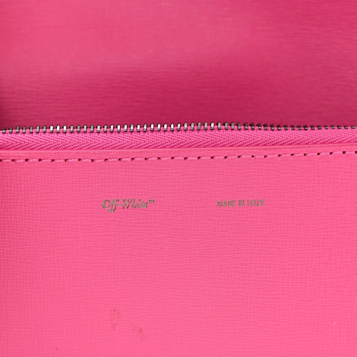 Saffiano Striped Mini Diag Binder Clip Bag Pink White
