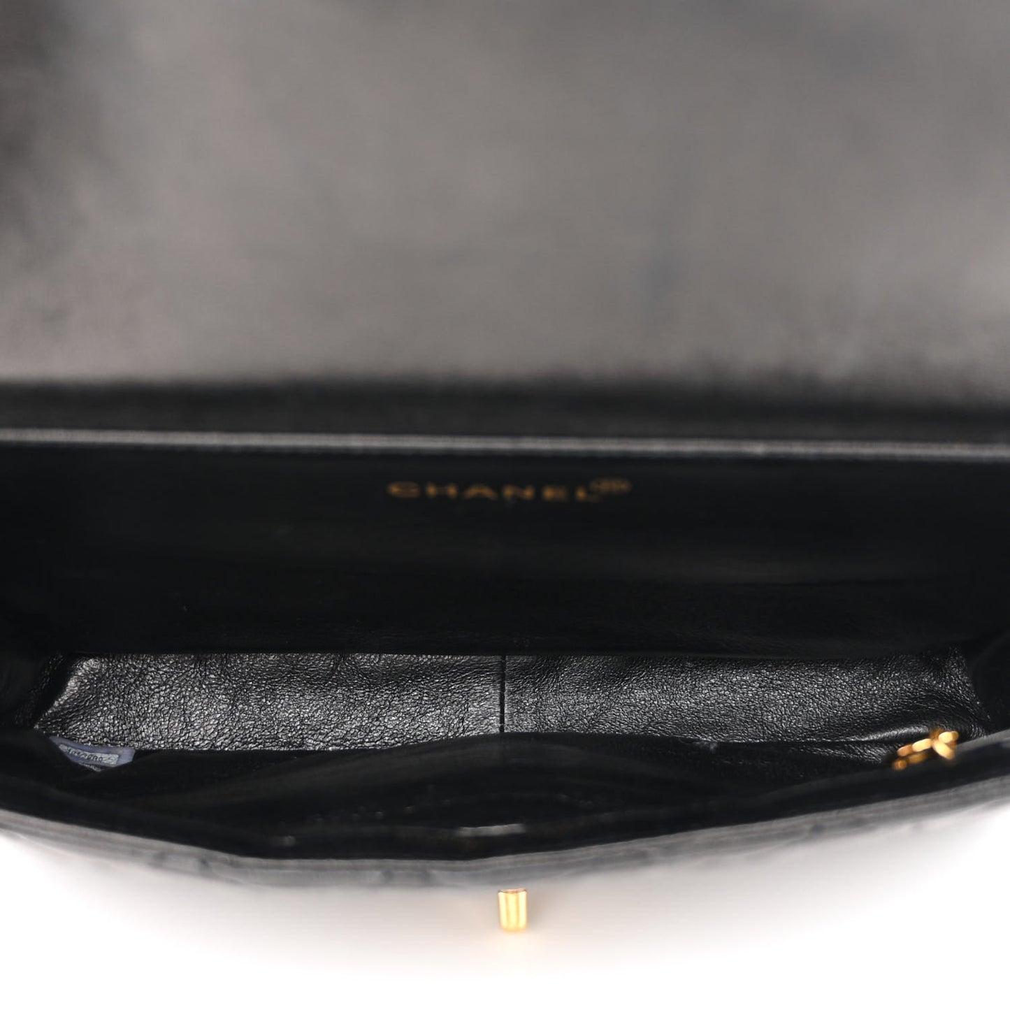 Lambskin Quilted Medium Double Sided Flap Black