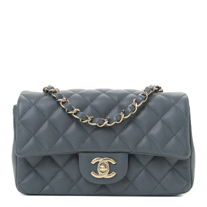Chanel Caviar Quilted Mini Rectangular Flap Dark Grey 1 of 11