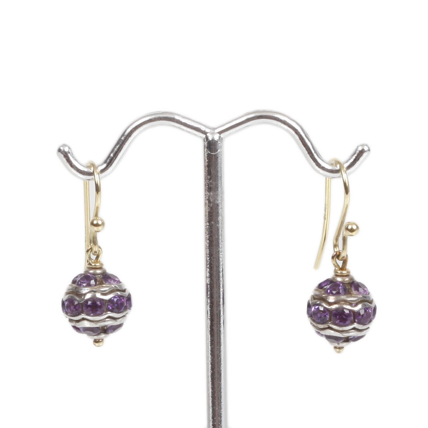 David Yurman 18k Gold Amethyst Dangle Earrings 1 of 5
